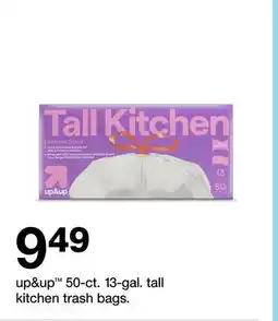 Target up & up 50-ct. 13-gal. tall kitchen trash bags offer