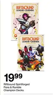 Target Riftbound Spiritforged Fiora & Rumble Champion Decks offer