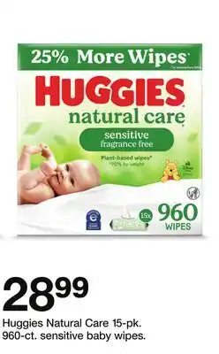 Target Huggies Natural Care 15-pk. 960-ct. sensitive baby wipes offer