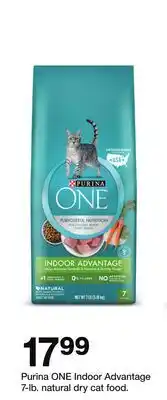 Target Purina ONE Indoor Advantage 7-lb. natural dry cat food offer