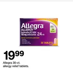 Target Allegra 30-ct. allergy relief tablets offer