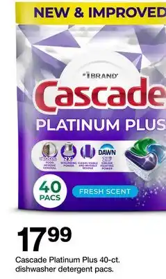 Target Cascade Platinum Plus 40-ct. dishwasher detergent pacs offer