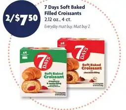 Family Dollar 7 Days Soft Baked Filled Croissants offer