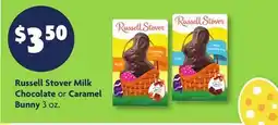 Family Dollar Russell Stover Milk Chocolate Or Caramel Bunny offer