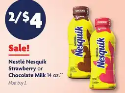 Family Dollar Nestlé Nesquik Strawberry Or Chocolate Milk offer