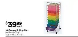 Michaels 10-Drawer rolling Cart by Simply Tidy offer