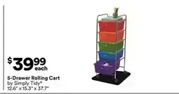 Michaels 5-Drawer rolling Cart Simply Tidy offer