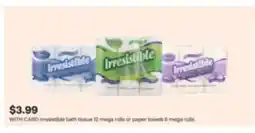 CVS Irresistible bath tissue 12 mega rolls or paper towels 6 mega rolls offer
