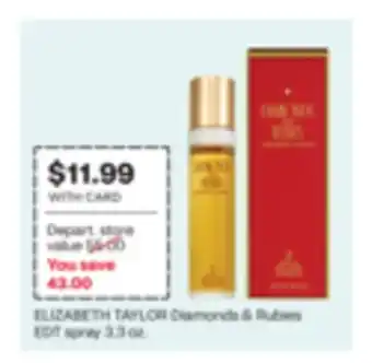 CVS ELIZABETH TAYLOR Diamonds & Rubies EDT spray offer