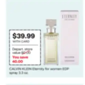 CVS CALVIN KLEIN Eternity for women EDP spray 3.3 oz offer