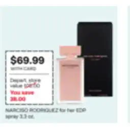 CVS NARCISO RODRIGUEZ for her EDP spray 3.3 oz offer
