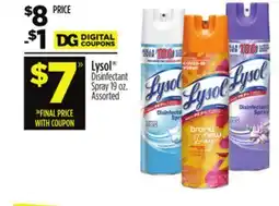 Dollar General Lysol Disinfectant Spray offer