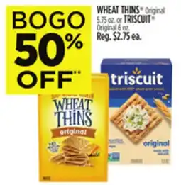 Dollar General WHEAT THINS Original 5.75 oz. or TRISCUIT Original 6 oz offer
