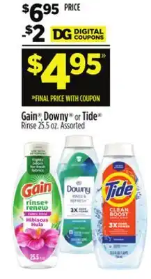 Dollar General Gain , Downy or Tide Rinse offer