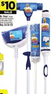 Dollar General Mr. Clean Angle Broom with Dustpan or Microfi ber Cloth, Roller or Twist Mop offer