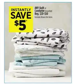 Dollar General ANY Quilt or Comforter offer