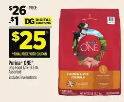 Dollar General Purina ONE Dog Food offer