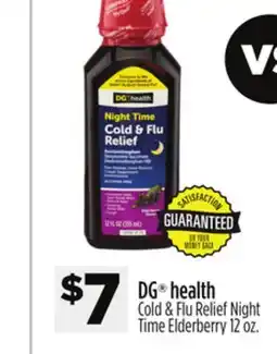 Dollar General DG health Cold & Flu Relief Night Time Elderberry offer