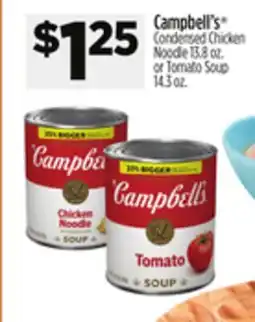 Dollar General Campbell's Condensed Chicken Noodle 13.8 oz. or Tomato Soup 14.3 oz offer