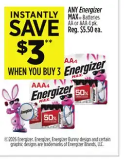 Dollar General ANY Energizer MAX Batteries offer