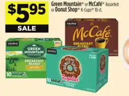 Dollar General Green Mountain or McCafé Assorted or Donut Shop K-Cups 10 ct offer