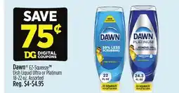 Dollar General Dawn EZ-Squeeze TM Dish Liquid Ultra or Platinum offer