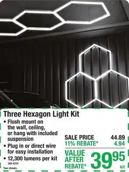 Menards Three Hexagon Light Kit offer