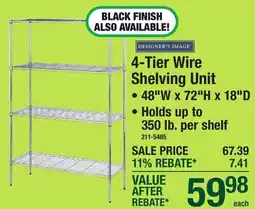Menards 4-Tier Wire Shelving Unit offer
