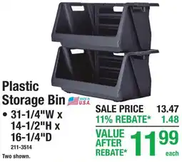 Menards Plastic Storage Bin offer