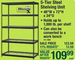 Menards 5-Tier Steel Shelving Unit offer