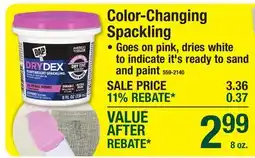 Menards Color-Changing Spackling offer
