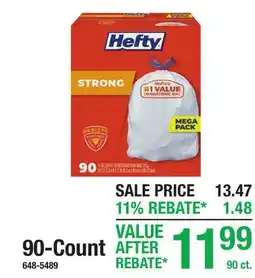 Menards 90-Count Hefty offer
