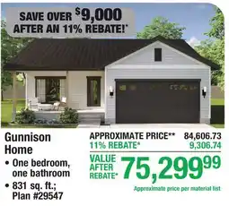 Menards Gunnison Home offer