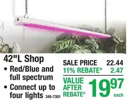 Menards 42L Shop Grow Lights offer