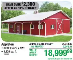 Menards Appleton Post Frame Building offer