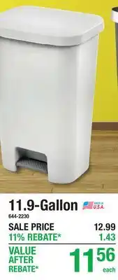 Menards 11.9-Gallon offer