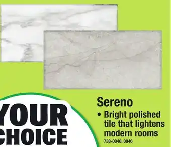Menards Sereno offer