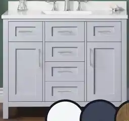 Menards Vanity with White Engineered Marble Top offer