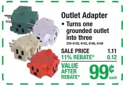 Menards Outlet Adapter offer