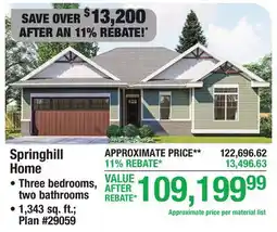 Menards Springhill Home offer