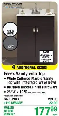 Menards Essex Vanity with Top offer