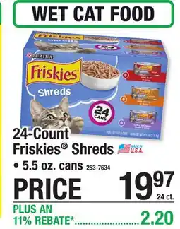 Menards 24-Count Friskies Shreds offer