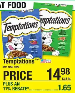 Menards Temptations DRY CAT FOOD offer