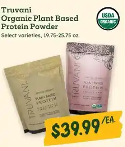 Sprouts Farmers Market Truvani Organic Plant Based Protein Powder offer