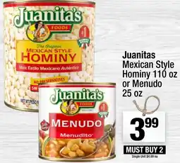 Super King Markets Juanitas Mexican Style Hominy or Menudo offer
