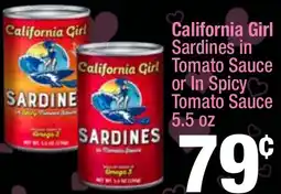 Super King Markets California Girl Sardines in Tomato Sauce or In Spicy Tomato Sauce offer