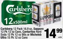 Super King Markets Carlsberg, Sapporos, Cantaritos Hard Soda or Michelob Ultra offer