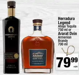 Super King Markets Herradura Legend Añejo Tequila or Ararat Dvin Armenian Brandy offer