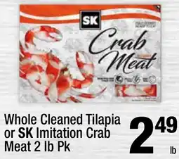 Super King Markets Whole Cleaned Tilapia or SK Imitation Crab Meat offer