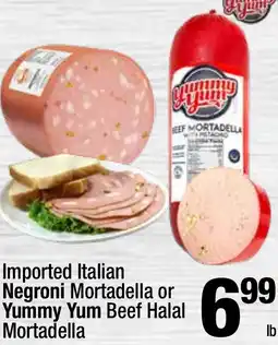 Super King Markets Imported Italian Negroni Mortadella or Yummy Yum Beef Halal Mortadella offer